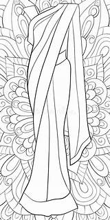 Sari Coloring Stock Illustrations – 115  sketch template