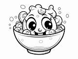 Tasty Cereal Coloring For Kids  Page sketch template