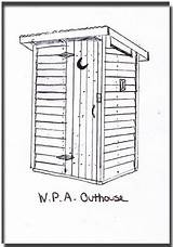 Outhouse Drawings Sketch Coloring Page sketch template