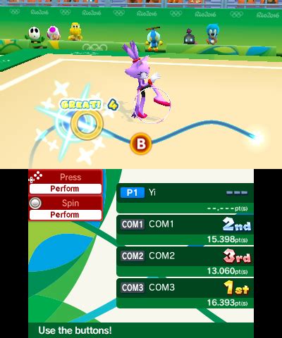 Rhythmic Gymnastics (Mario & Sonic at the Rio 2016 Olympic Games for Nintendo 3DS) - Super Mario ...