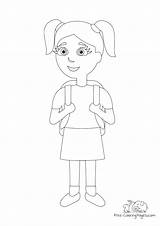 Coloring Page Schoolgirl  Free Pages sketch template