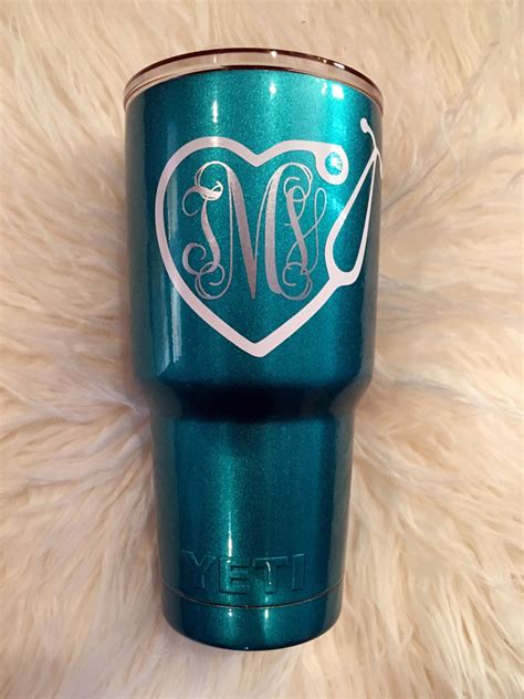 30 oz YETI Tumbler Powder Coated with Monogram