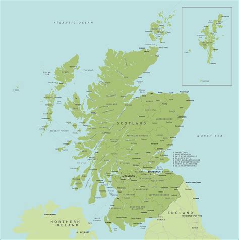 Political map of Scotland - royalty free editable vector map - Maproom