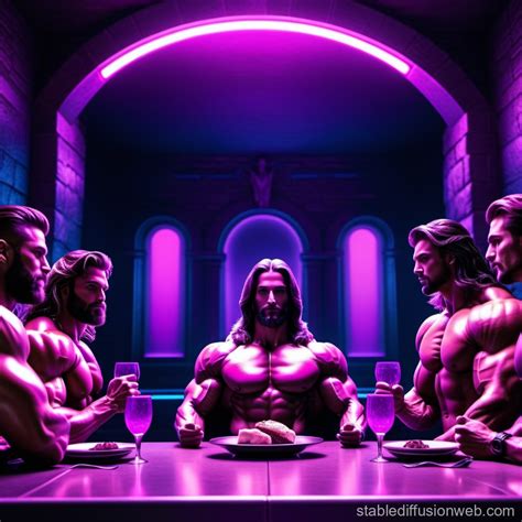 Last Supper with Bodybuilder Jesus Christ in 8K | Stable Diffusion Trực ...