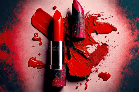 Red Lipstick Swatch with Matte Effect on Lips Stock Illustration ...