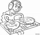 Dj Turntable Coloring Pages Sketch Page sketch template