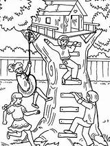 Children And Treehouse coloring Page  Download Print Or Color Online sketch template