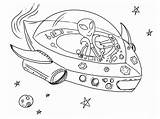 Alien Spaceship Coloring Page sketch template