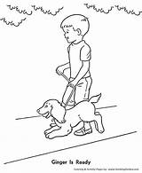Dog On Leash  Pet Coloring Page sketch template