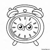 Funny Alarm Clock Coloring Page  Pagescom sketch template