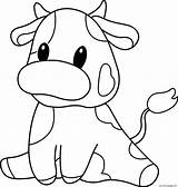 Cow Cute Animal Coloring page Printable sketch template
