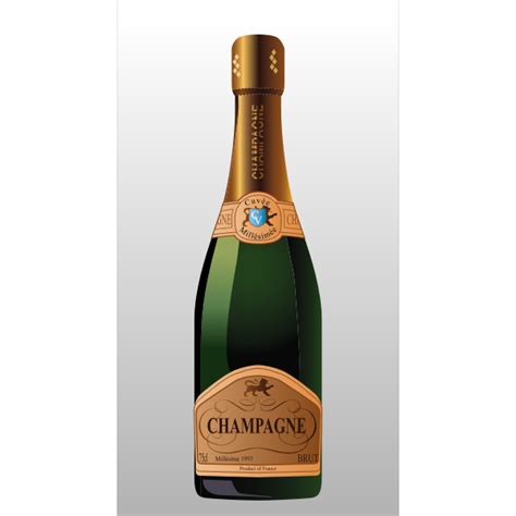 Bottle of champagne vector clip art illustration | Free SVG