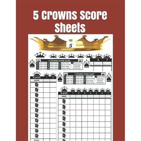 5 Crowns Score Sheets : 120 Large Score Sheets for Score keeping, Five Crowns Game Record Keeper ...