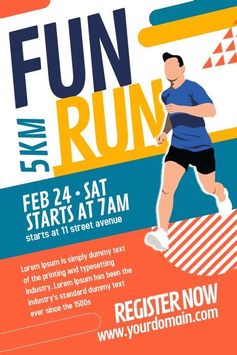 Fun Run Marathon Poster Template | Marathon posters, Running posters, Sport poster design