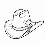 Cowboy hat coloring Page Clothes sketch template