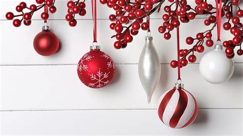 HD wallpaper: christmas ornament, christmas decoration, christmas ball, red and white ...