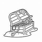 Open Treasure Chest Coloring Page sketch template