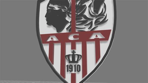 AC Ajaccio Logo Team Printable And Renderable Keychan 3D Model ...