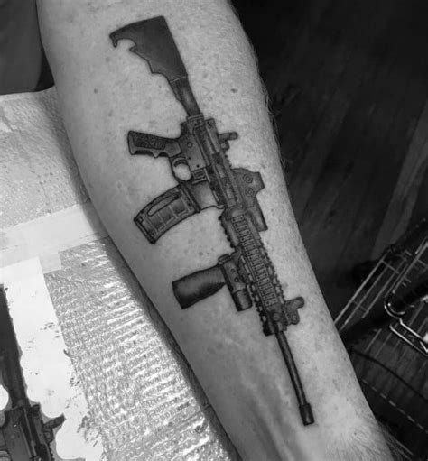 75 AR 15 Tattoo Ideas For Men - Rifle Designs