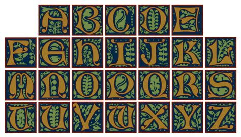 Printable Medieval Illuminated Letters