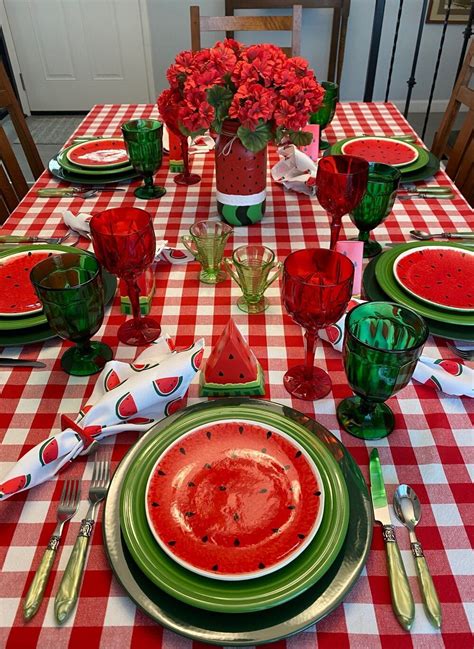 Watermelon Decor, Watermelon Party, Beautiful Table Settings, Decoration Table, Summer Table ...