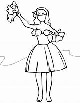 Coloring Pages Hula Girl sketch template