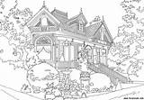 Victorian House Coloring Page sketch template