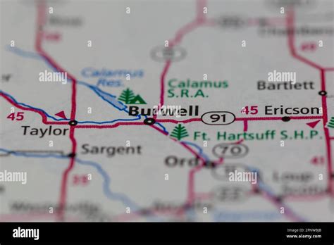 Burwell Nebraska USA Shown on a Geography map or Road map Stock Photo - Alamy