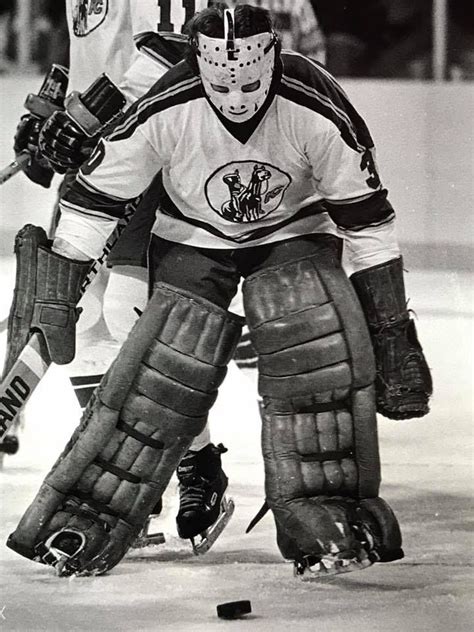 Peter McDuffe (30) and Dave Hudson (11) with the Kansas City Scouts. | Hockey goalie, Ice hockey ...