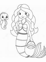 Mermaid coloring pages sketch template