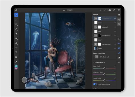 Create, open, save, and export documents in Photoshop on the iPad.