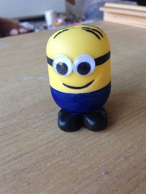 Minion made from kinder egg. I put money in it as a gift. Recycled Crafts, Diy Crafts, Art For ...