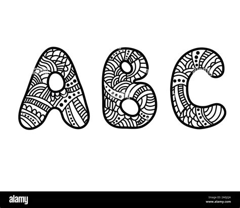 Doodle hand drawn ABC letters Stock Vector Image & Art - Alamy