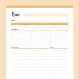 Printable Blank Recipe Template | Instant download PDF | A4 & US Letter – Plan Print Land