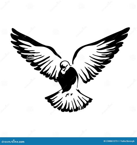 Flying Bird Logo. Black and White Graphics Stock Vector - Illustration of nature, tattoo: 238861273