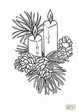 advent Candle coloring Page sketch template