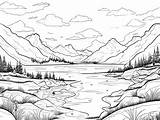 Stunning Tundra Landscape Coloring  Page sketch template