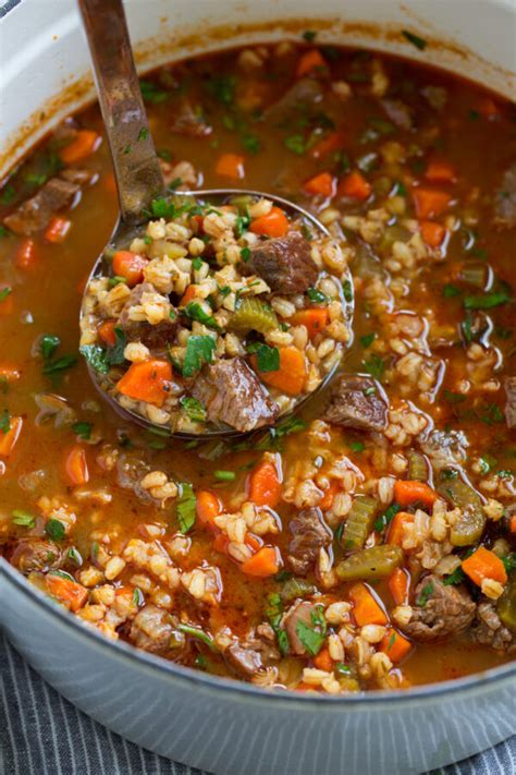 Beef and Barley Soup | Beef barley soup recipes, Homemade soup, Beef barley soup stovetop