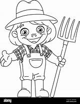 Girl Farmer Coloring Page sketch template