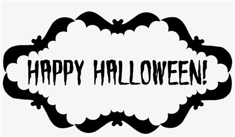 Halloween Sign Png - Black And White Happy Halloween Clipart ...