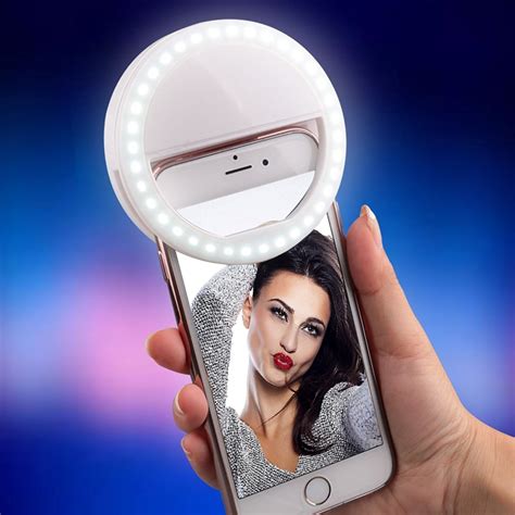 36 LED Ring Selfie Light Clip / Adjustable Brightness for Phone