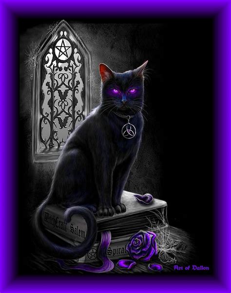 Witches_Black_Cat.. beautiful )0( Crazy Cat Lady, Crazy Cats, Anne Stokes Art, Chat Halloween ...