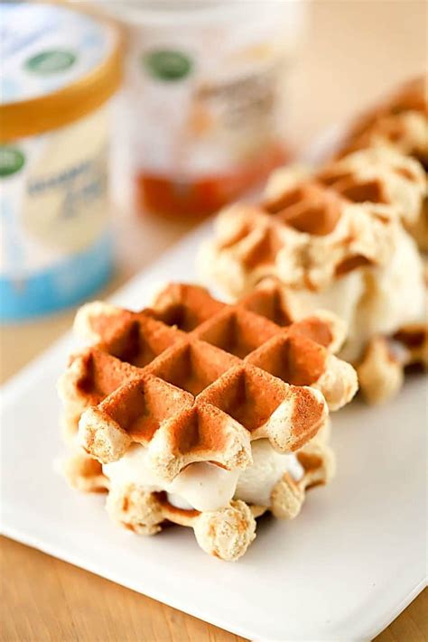 Skinny Waffle Cookie Ice Cream Sandwich Recipe - Yummy Healthy Easy