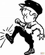 Vintage Boy Kicking Something coloring Page  Free Printable Coloring Pages sketch template