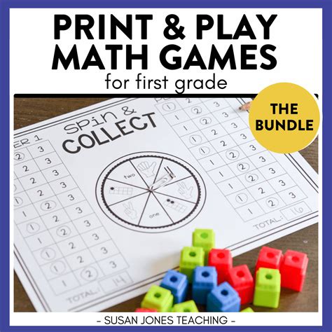 Math Games for 1st Grade: Print, Play, LEARN! - Susan Jones Teaching