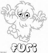 Moshi Monsters Furi coloring Page sketch template