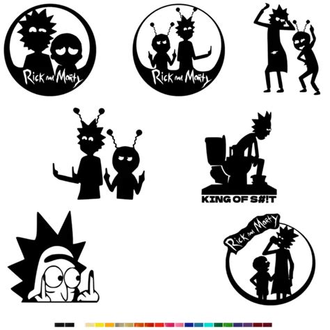 PARODY RICK AND Morty Middle Finger Vinyl Decal Sticker Car Window Wall Laptop EUR 4,49 ...