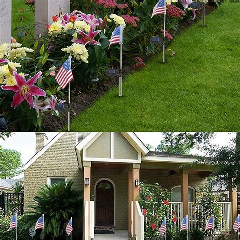 2 PCs Solar-Powered American Flag Garden Stake Lights – OlmGida