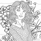 Curly Hair Coloring Page sketch template