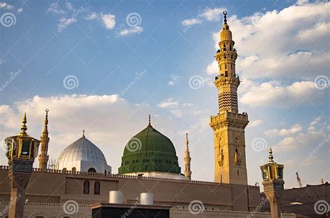 Masjid Nabawi - Prophet Mosque in Madinah Al-Munawwarah. Stock Image ...